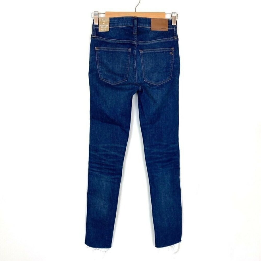 Madewell Slim Skinny Jeans Raw Hem High Rise 24 - Picture 4 of 9